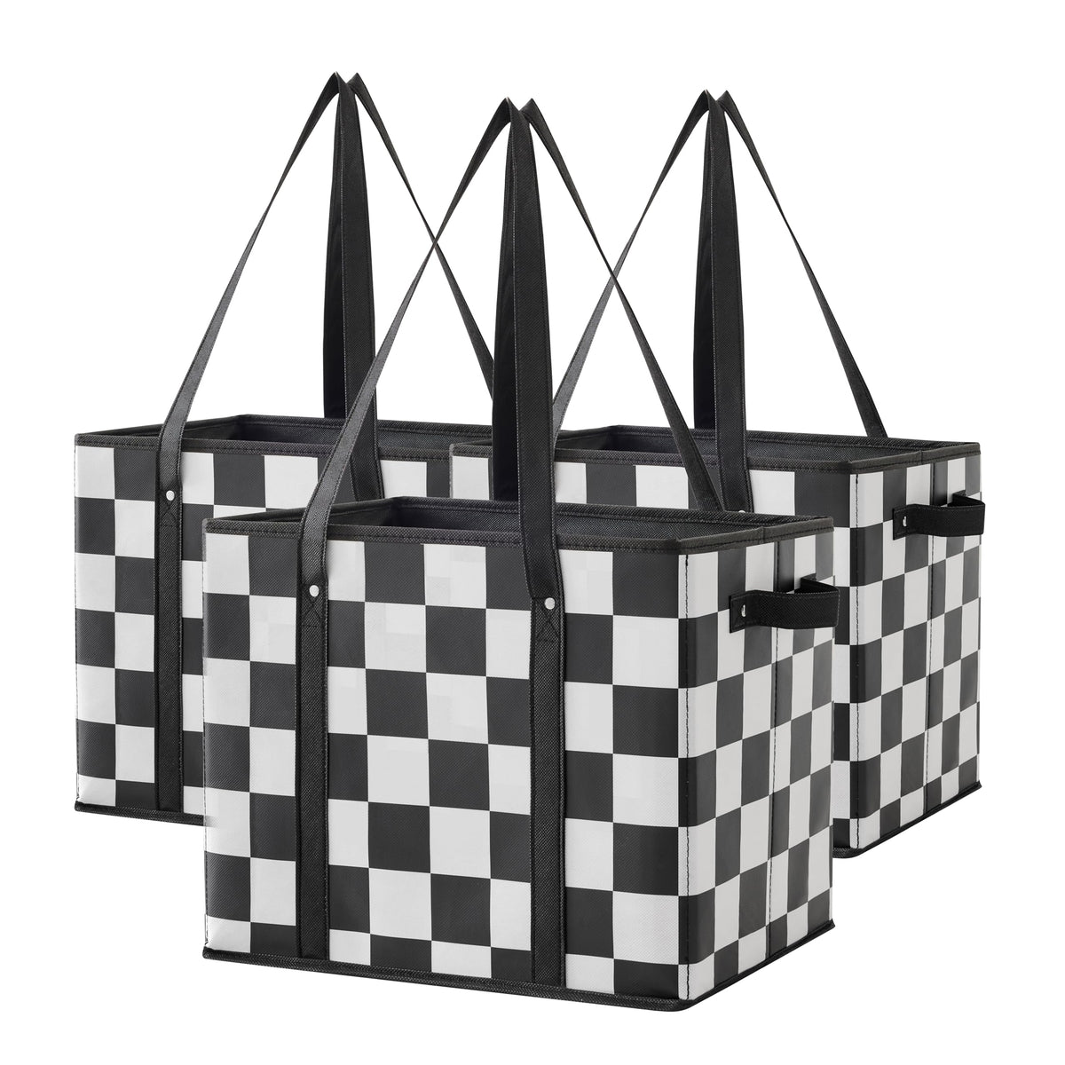 Ohocut Checkered bag folded for compact storage and carry convenience.