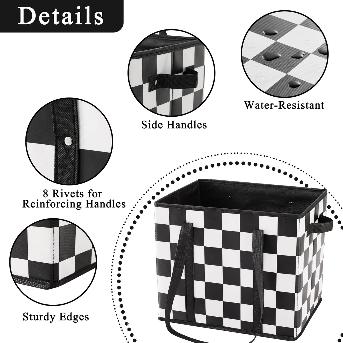 Ohocut Checkered bag PVC bottom adds stability during loading.