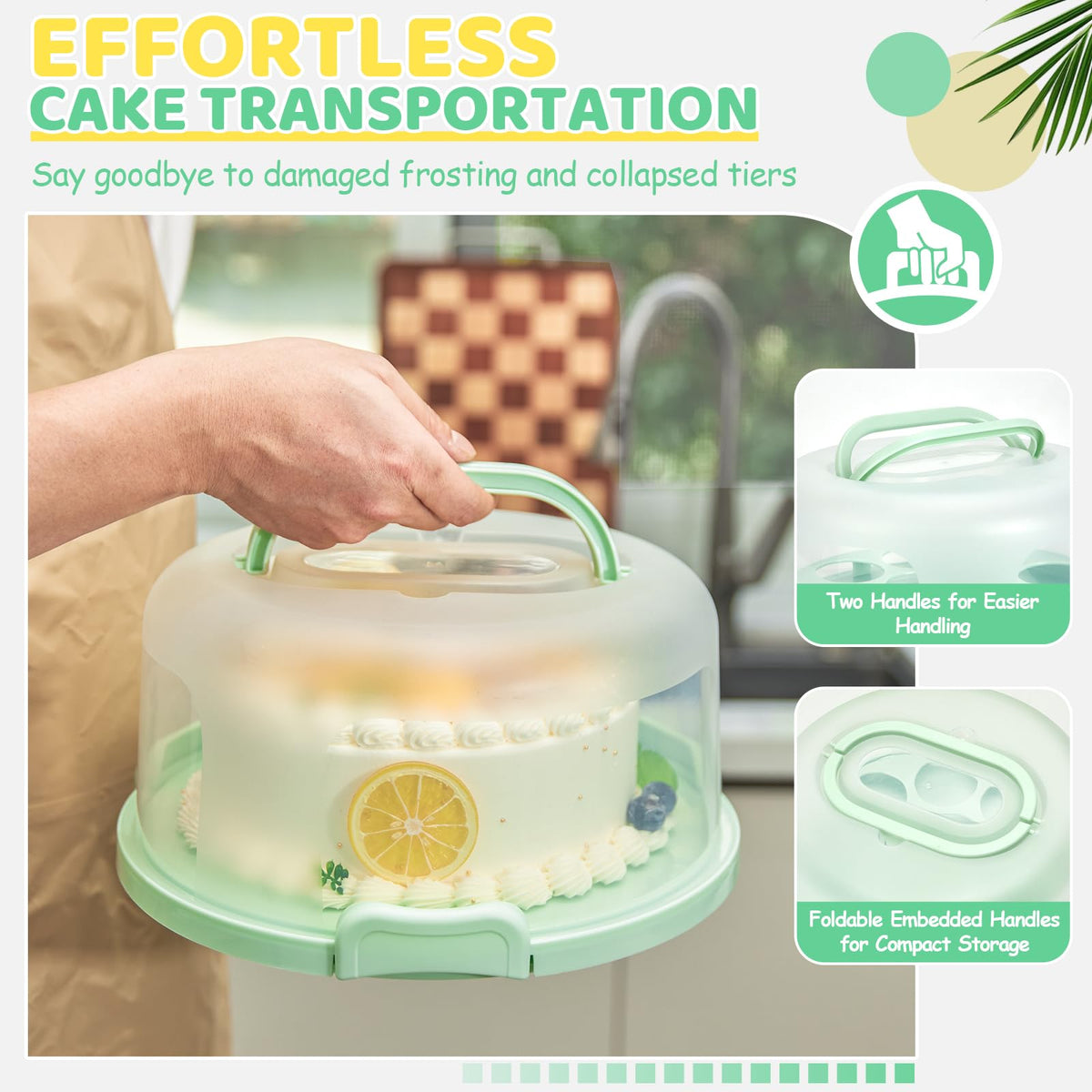 Base of Ohuhu cake carrier showing 12-inch diameter capacity