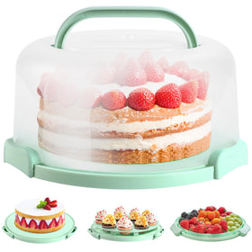 Ohuhu cake carrier with lid and two handles ready for easy transport