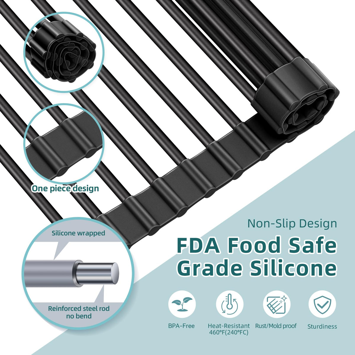 Ohuhu versatile rack dries dishes, bottles, cookware, and produce.