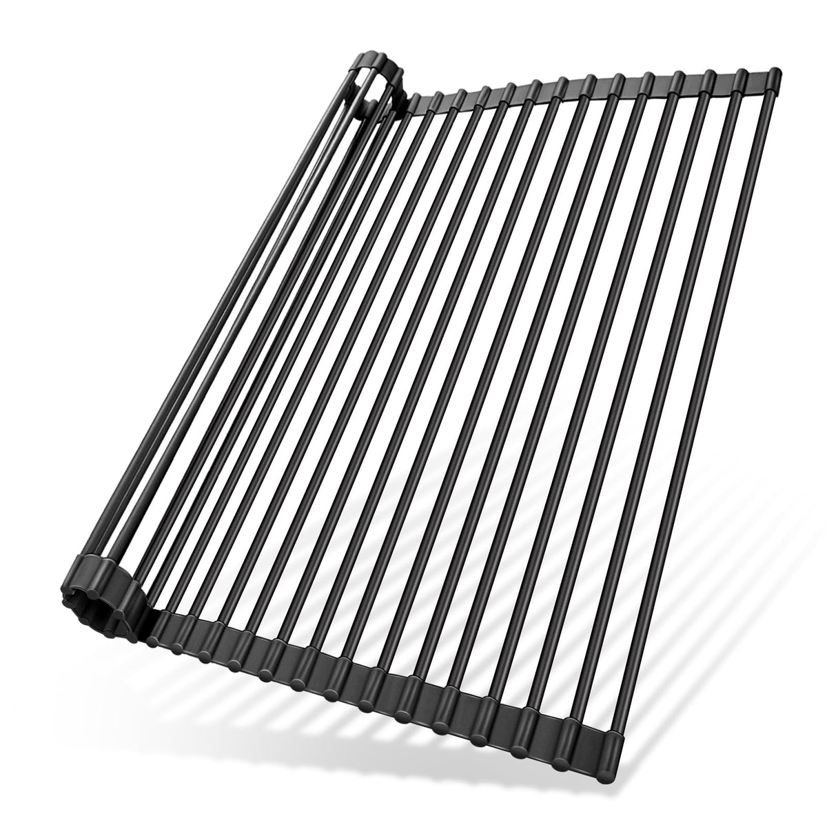 Ohuhu over-the-sink dish drying rack folded design saves counter space.