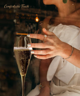 OJA clear crystal champagne glasses with refined sparkle.