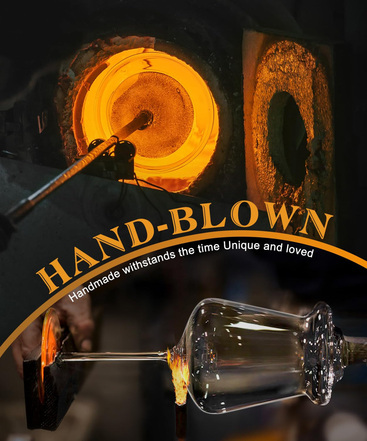 OJA hand blown crystal glasses closeup rim highlights craftsmanship and clarity