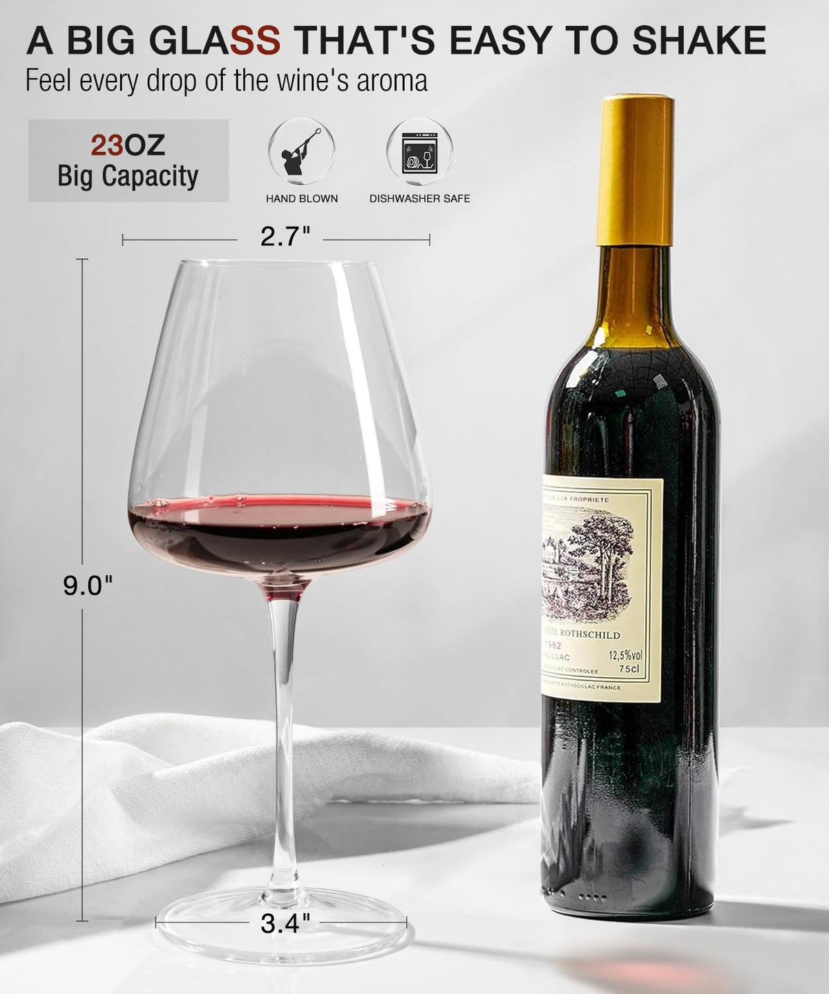 OJA burgundy glass with slim 1 mm rim for elegant tasting.