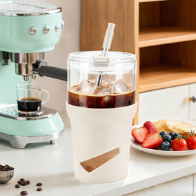Olivego thick base adds durability to glass tumbler