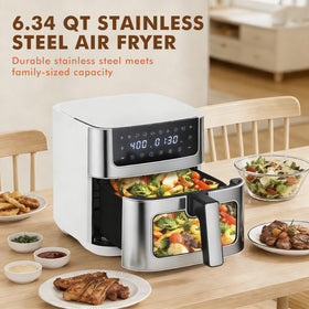 OLIXIS air fryer basket interior with nonstick coating for easy cleanup