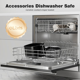 OLIXIS Air Fryer 6qt crispy-fries shows golden, oil-light fries for family meals.