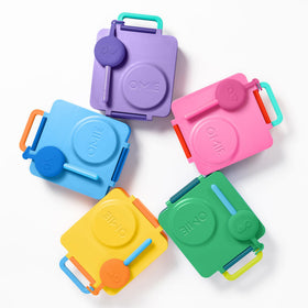 OmieBox case open in lilac showing easy grab-and-go design.