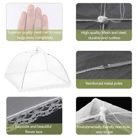 Onarway collapsible food screen folds compactly for easy storage.