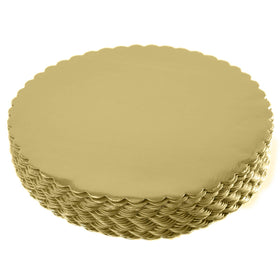 ONE MORE disposable cake base 12inch in gold lamination resists grease.