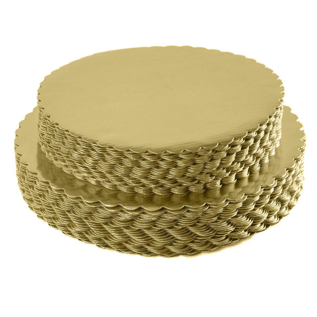 ONE MORE gold cakeboard 10-inch pack25 top view for elegant cake presentation.