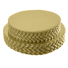 ONE MORE gold cakeboard 10-inch pack25 top view for elegant cake presentation.