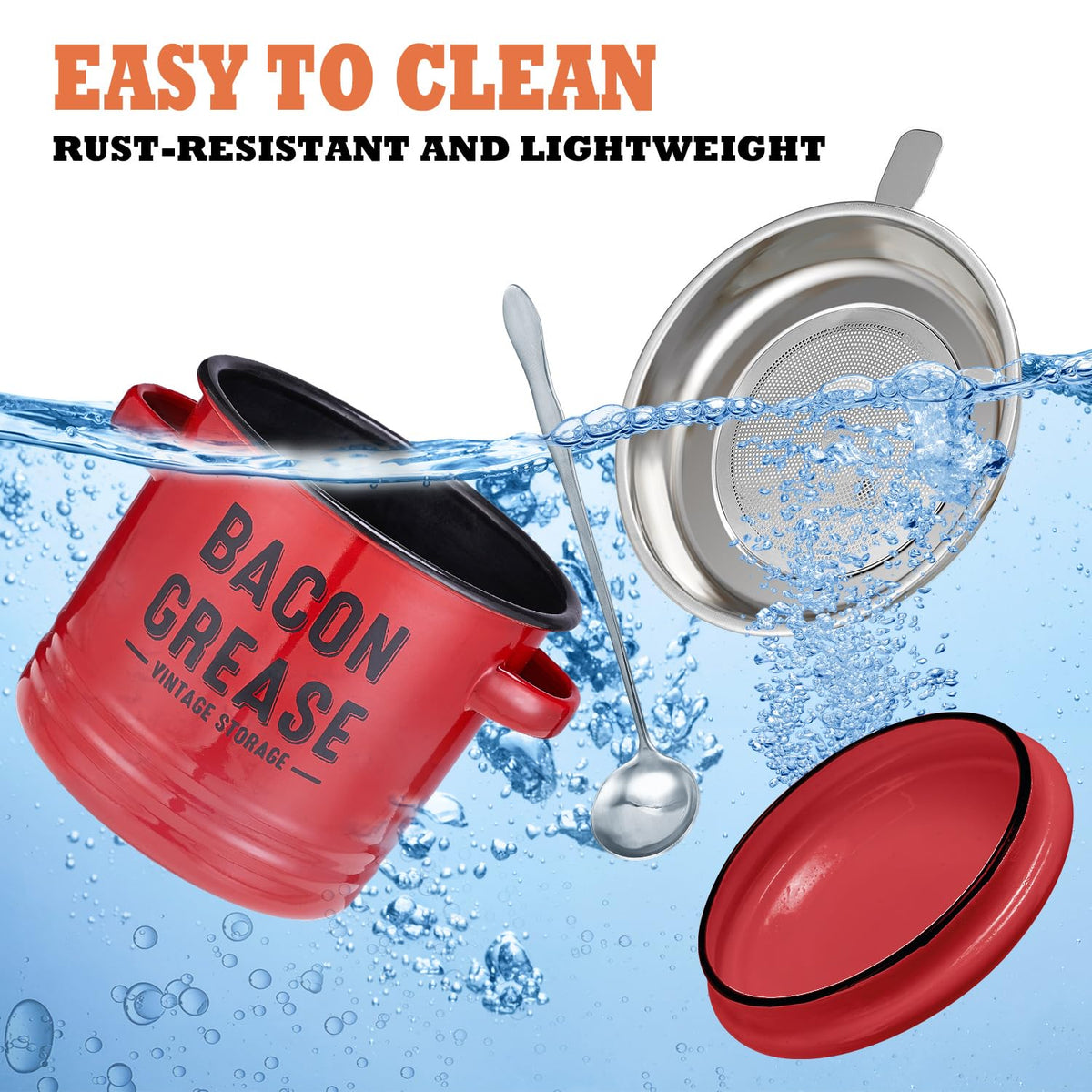ONEARF dishwasher-safe grease container is easy to clean after cooking.