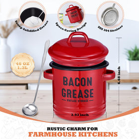 ONEARF farmhouse style grease keeper adds charm to your countertop.