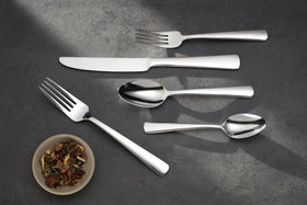 Oneida Aptitude forks in 18/0 stainless steel, rust-resistant and durable.