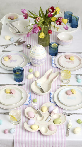 Oneida Bunny Hop hors doeuvres tray on spring table for gatherings