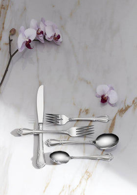 Oneida True Rose serving spoon ideal for family-style dishes