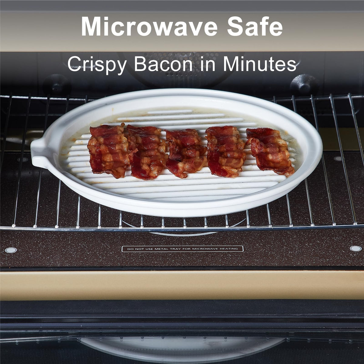 ONEMORE bacon rack with raised ridges drains fat for crisper bacon