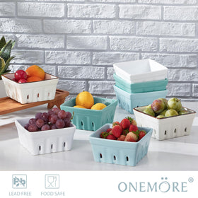 ONEMORE Berry Basket mint-green finish complements contemporary kitchen decor.
