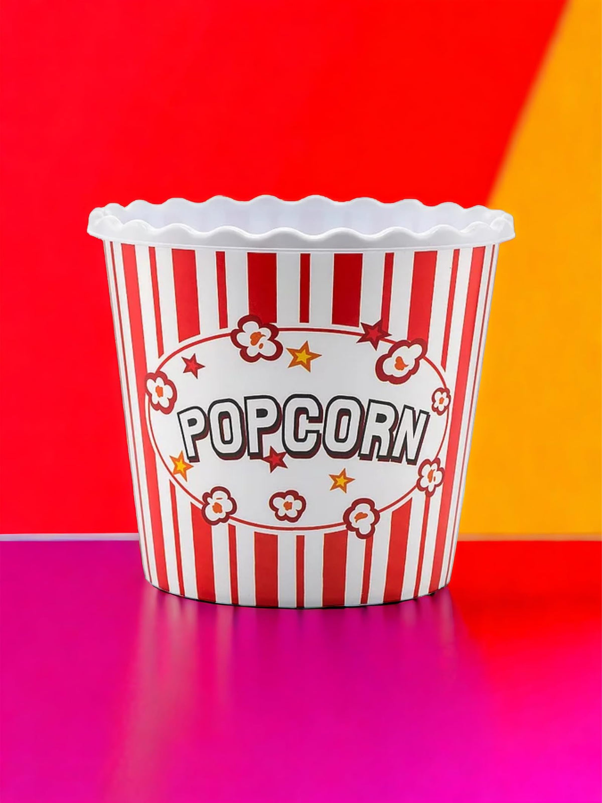 Red and white colorway adds a retro vibe to snack stations