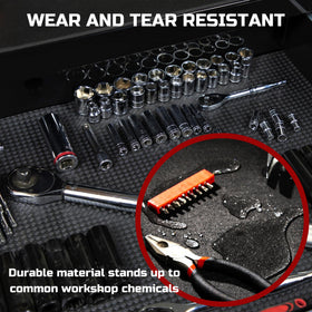 ONREVA tool box liner chemical and heat resistance helps in demanding workshops