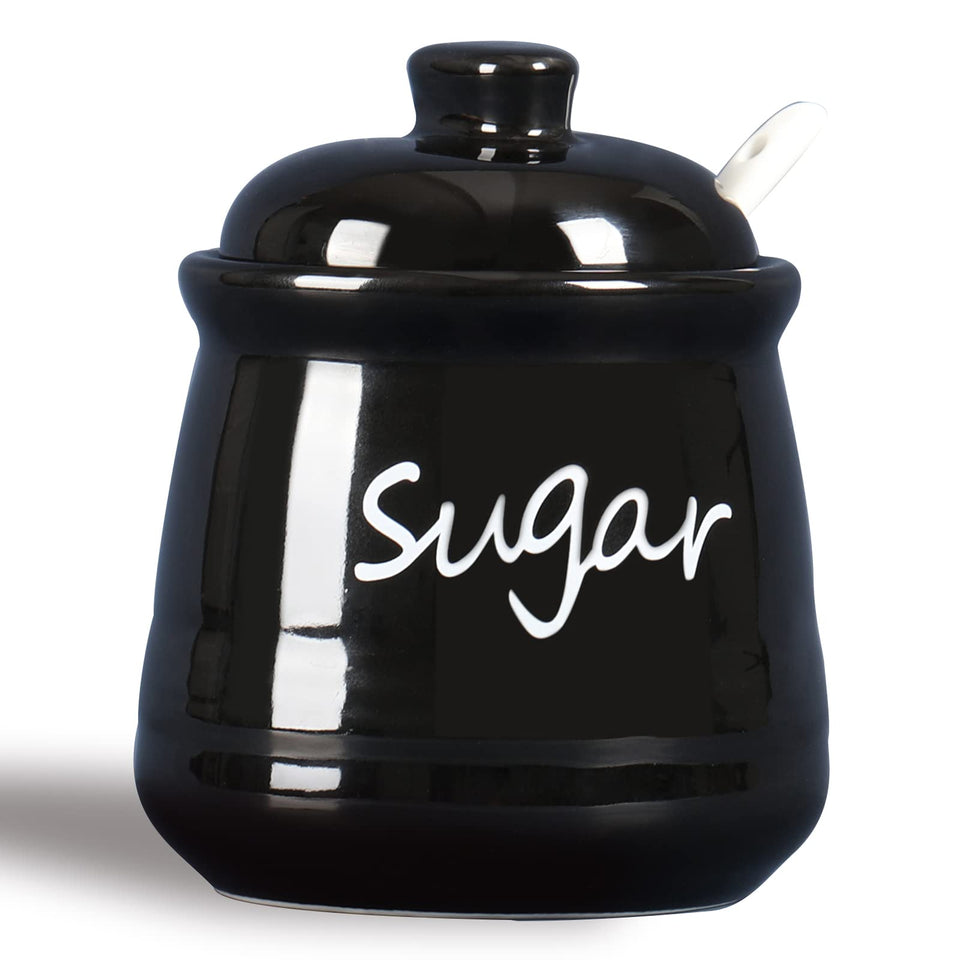 ONTUBE ceramic sugar bowl with lid and spoon for everyday use.
