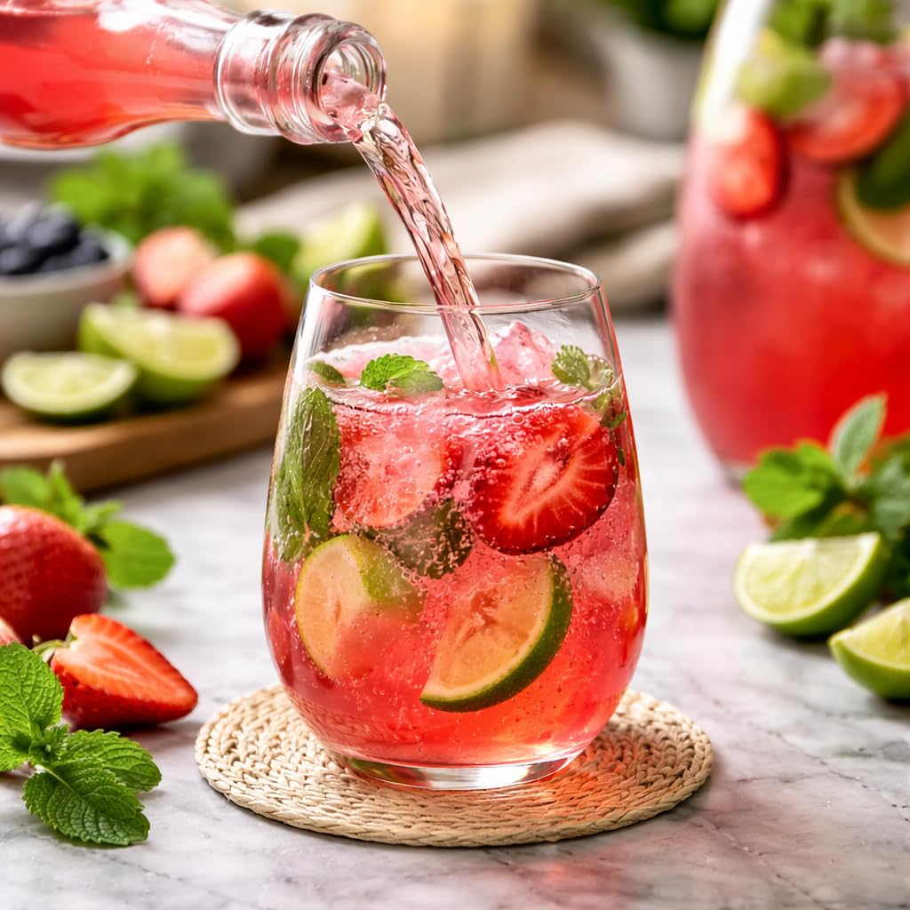 Oojami 12-ounce plastic cocktail glasses suitable for wine and champagne