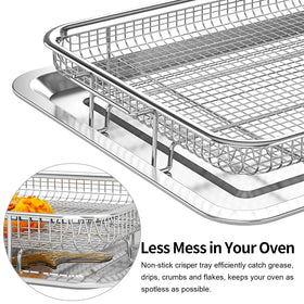 OPENICE medium tray drains fat during cooking for easy cleanup.