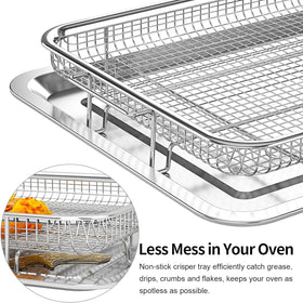 OPENICE oven crisper tray keeps drips away for a tidy oven interior.