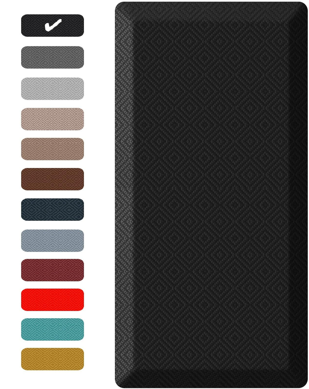 Ophanie anti-fatigue mat front view for kitchen and office comfort.
