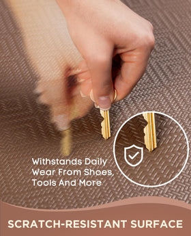 Ophanie ergonomic standing mat promotes better posture while preparing meals or working.