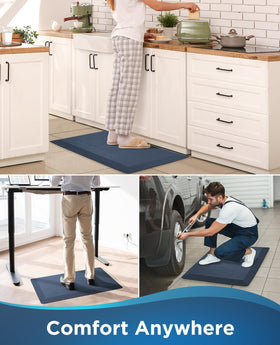 Ophanie blue mat adds modern style to kitchen and office