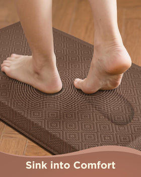 Ophanie mat slip-resistant backing stays in place on dry floors.