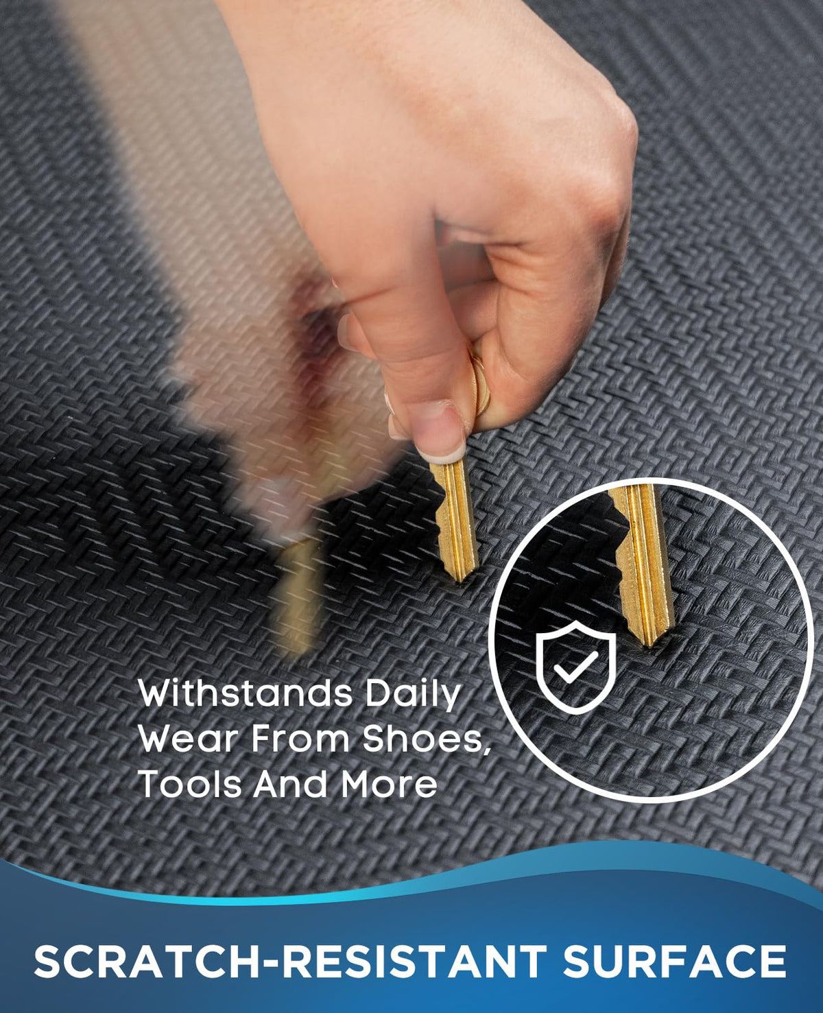 Ophanie PVC surface close-up shows soft-touch texture and durability.