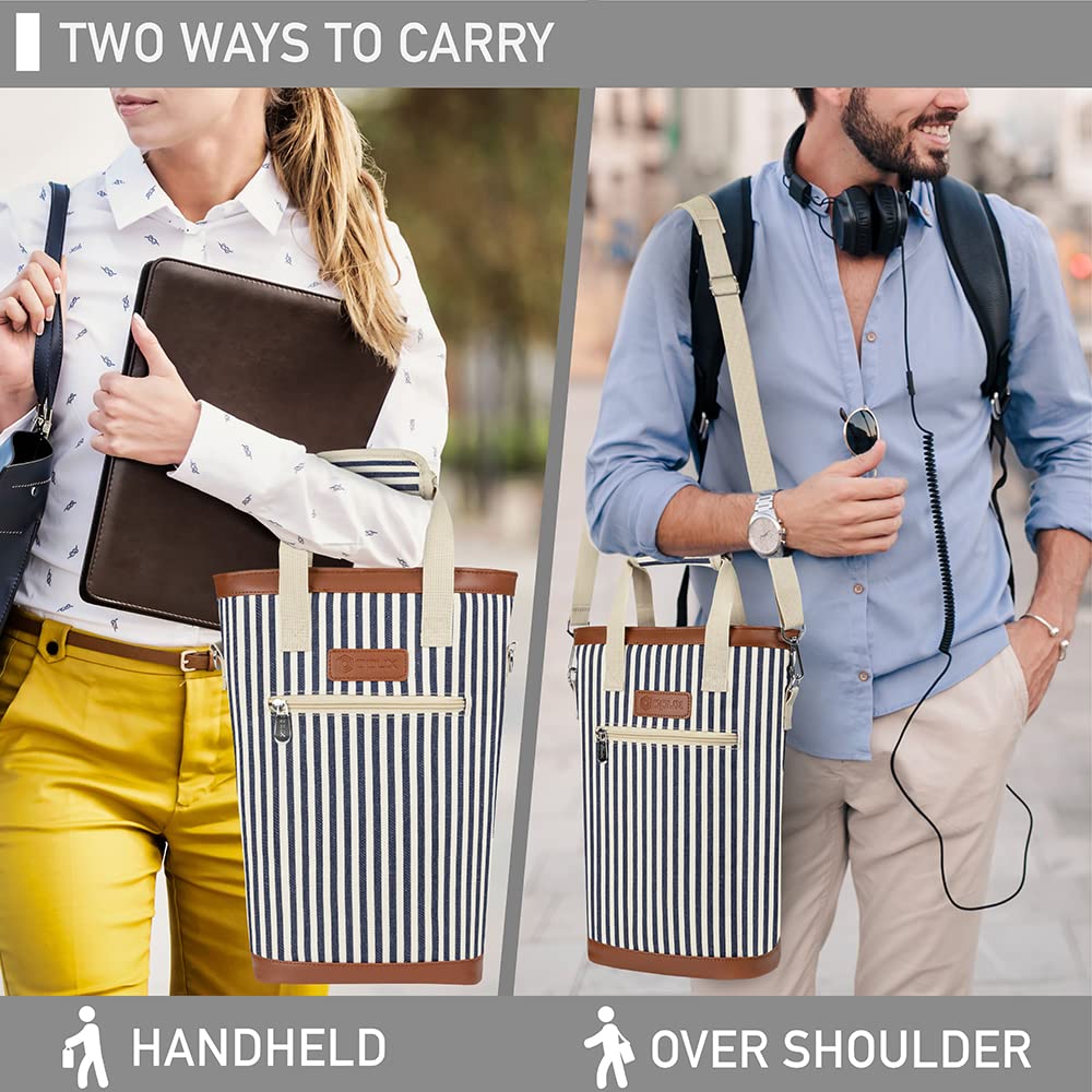 OPUX durable 600D polyester wine bag with PU leather trim for longevity