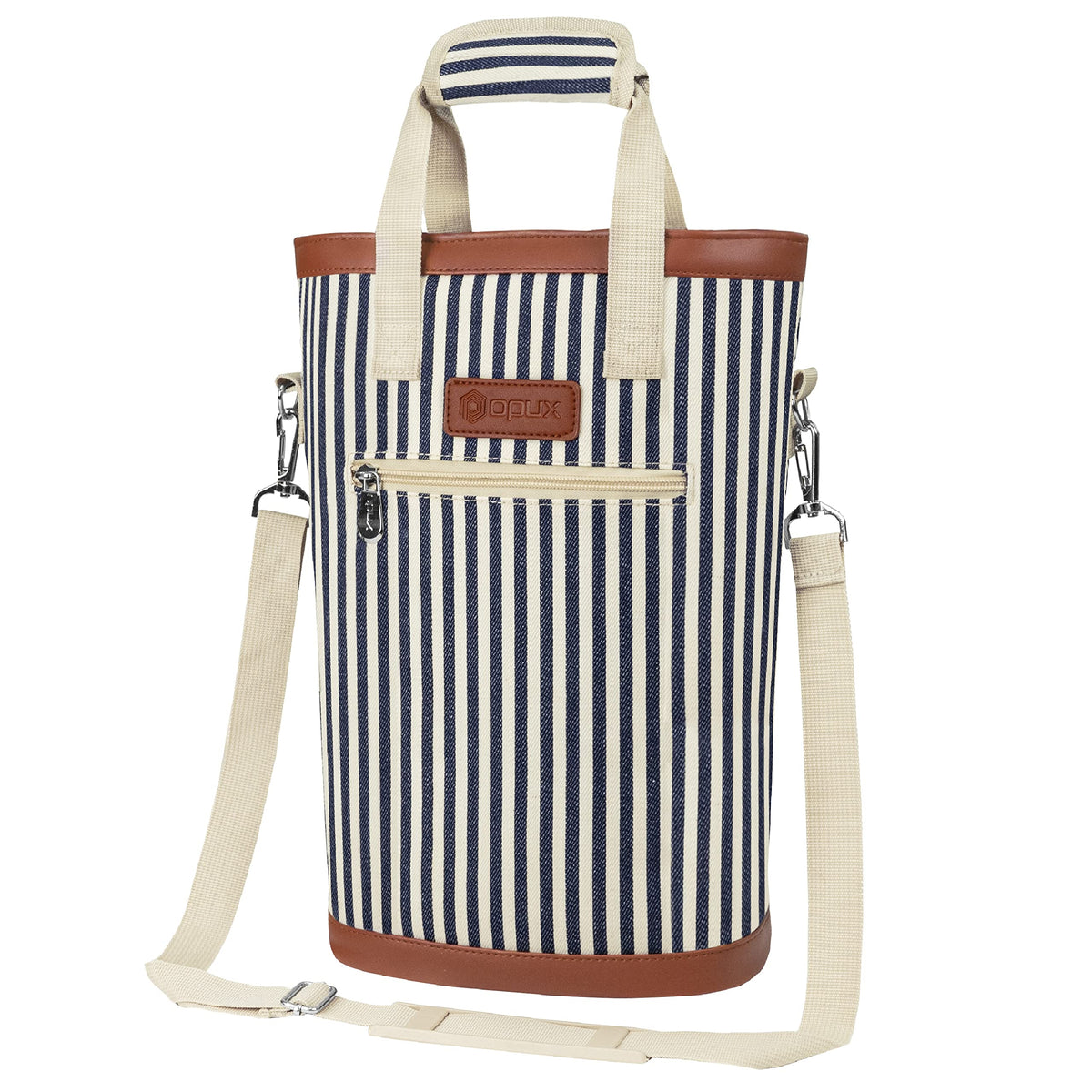 OPUX two-bottle wine tote showing its travel-ready design for two bottles