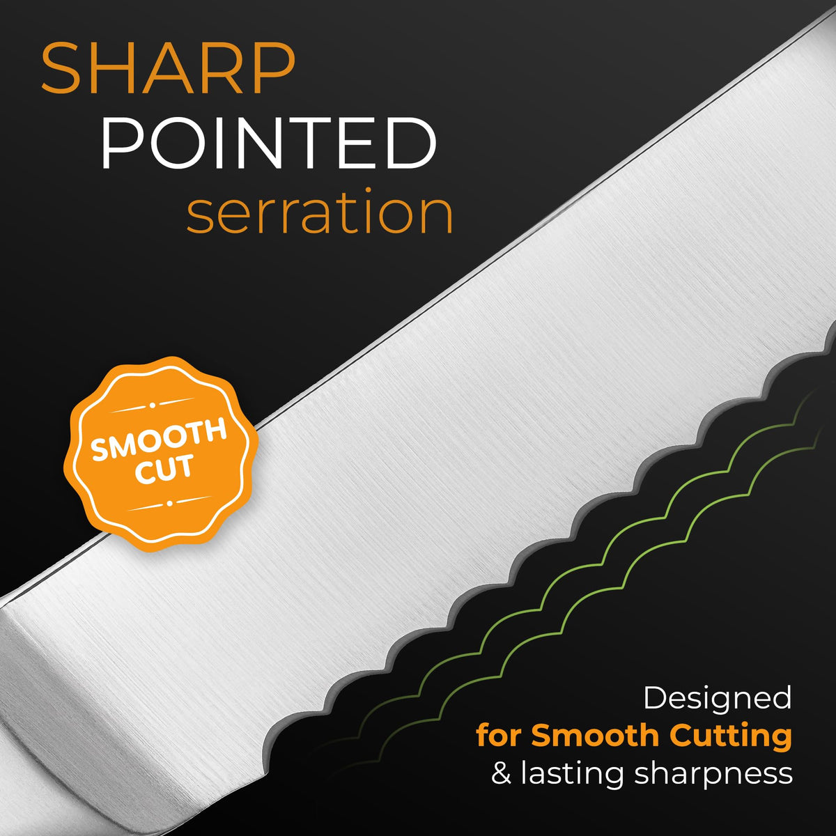 Orblue ergonomic handle provides comfortable, secure grip while slicing