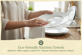 Organic Cotton Mart off-white flour sack towels 27x27 showing generous size for covering and drying
