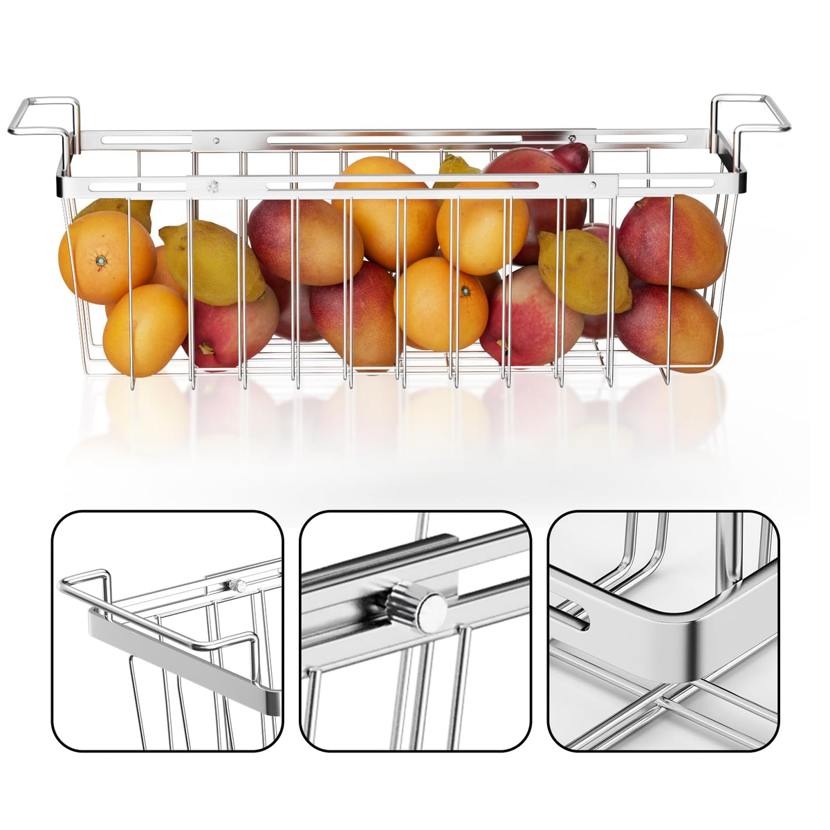 Orgneas adjustable basket fits most chest freezers and expands as needed.