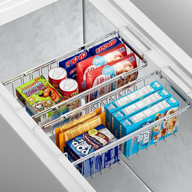 Orgneas freezer basket width 9in by 6.5in height keeps items accessible.