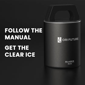 ORI Future Glazer Mini recommends mineral or boiled water for best-clear ice