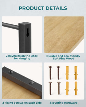 OROPY wooden rack with adjustable spacing for customizable organization