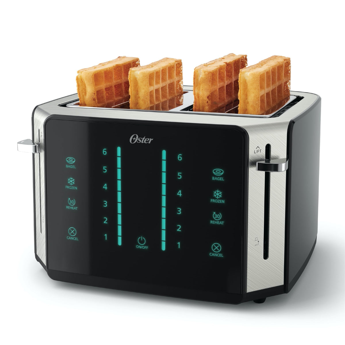 Oster 4-slice toaster with six shade levels for customized toast