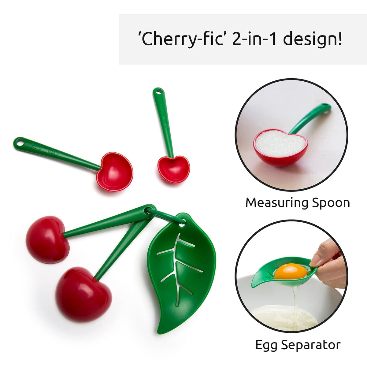 OTOTO Mon Cherry measuring spoons egg separator feature for quick yolk separation