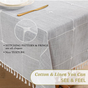 Oubonun grey tablecloth waterproof coating protects against spills