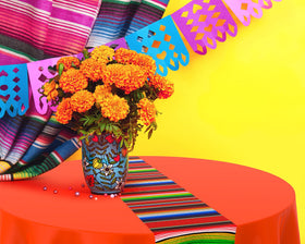 Oudain Cinco de Mayo tablecloth creates a festive taco night setting