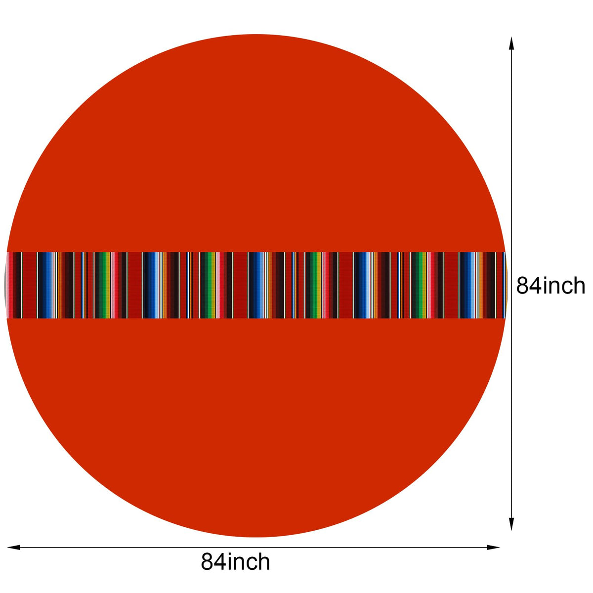 Oudain striped serape design tablecloth adds vibrant color to festivities