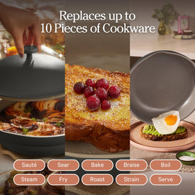 Our Place Always Pan 2.0 modular lid for moisture and steam control.