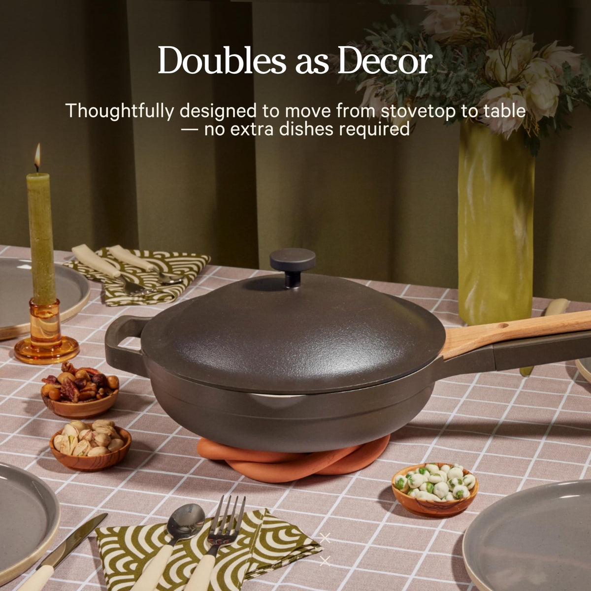 Our Place Large Always Pan nesting beechwood spatula highlights included tool